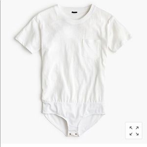 J.Crew White Cotton Blend Bodysuit XXS